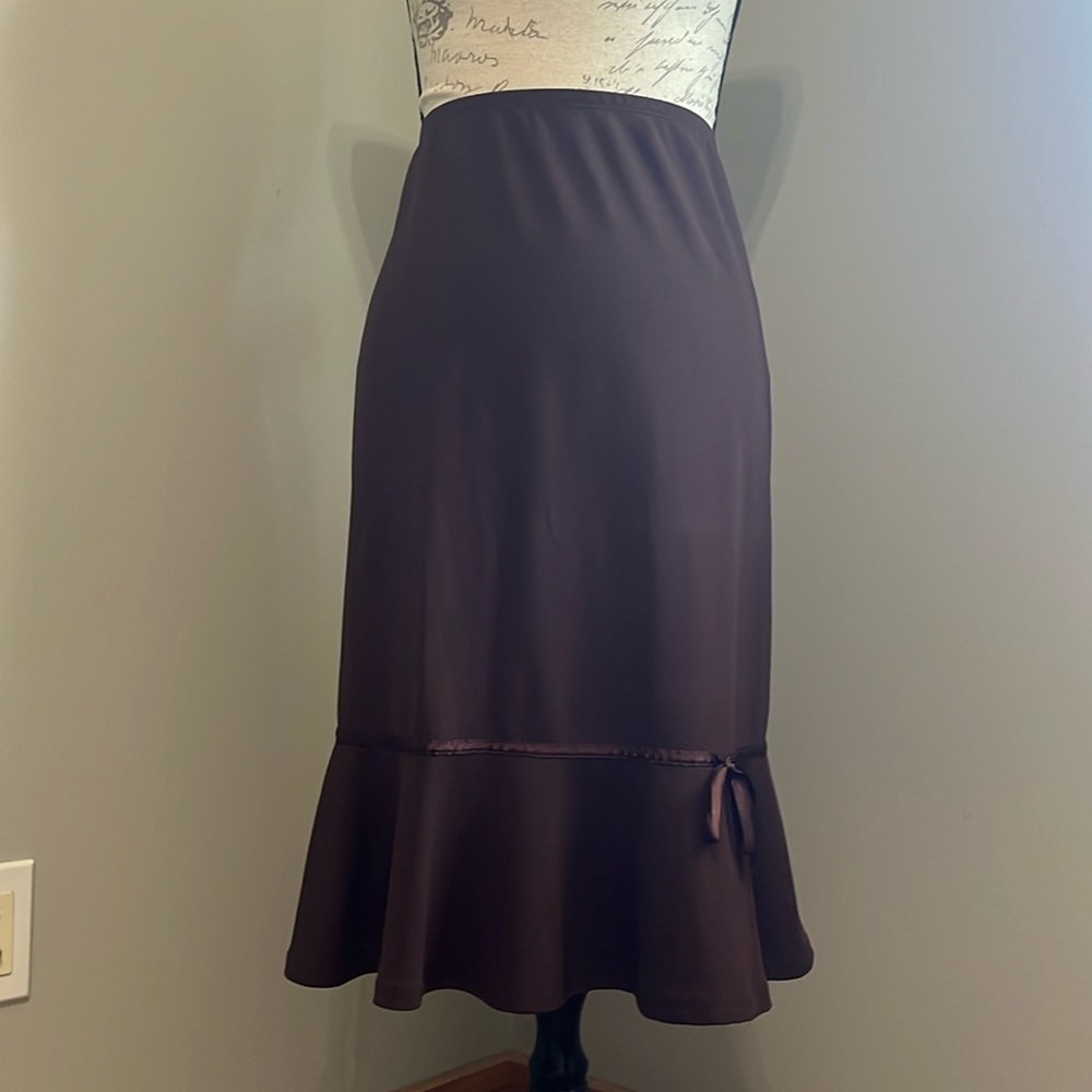 CATO elastic waist skirt with ribbon detail